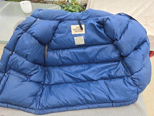 Vintage The North Face Brown Label Down Puffer Vest Medium Blue 70s 80s USA Rare - Picture 5 of 6