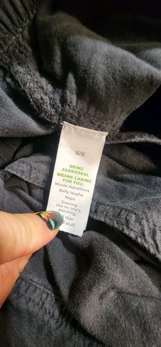 Aerie Drapey Chill Hose Gr. M weites Bein Hose Leinen grau Taschen Freizeit Neu ohne Etikett - Bild 13 von 14