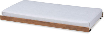 Stylish Ash Walnut Single Trundle Bed for Space-Saving Comfort