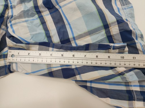 Pantalones Cortos IZOD Agua Salada Patchwork Algodón Para Hombre 36 Azul Blanco Cuadros - Imagen 10 de 11