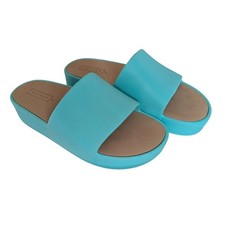 Corkys Aqua Blue Green Platform Slide Sandals Women's 8   Retro 90s Style