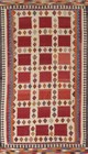 Vegetable Dye Kilim Area Rug 5x10 Ivory Room Size Flat-weave Reversible Carpet