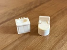 Vintage Fisher Price Little People Toilet And Sink Set White Cream