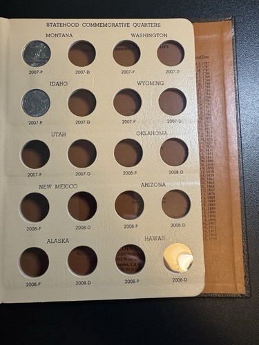 washington quarters statehood commemorative Book Set 1999-2008 Coins 25 Cent - Picture 12 of 14