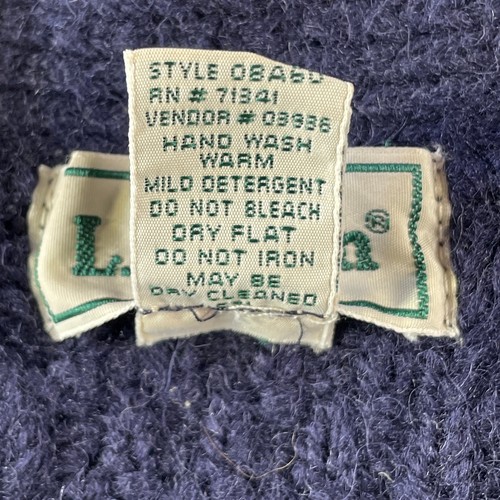 Vintage LL Bean Cardigan Sweater Mens Medium Blue Wool Cable Knit Ireland Preppy - Bild 9 von 9