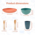 20 Pcs Plates and Bowls Sets with Cutlery Includes 4 Plates 4 Bowls 4 Cups Suhdi