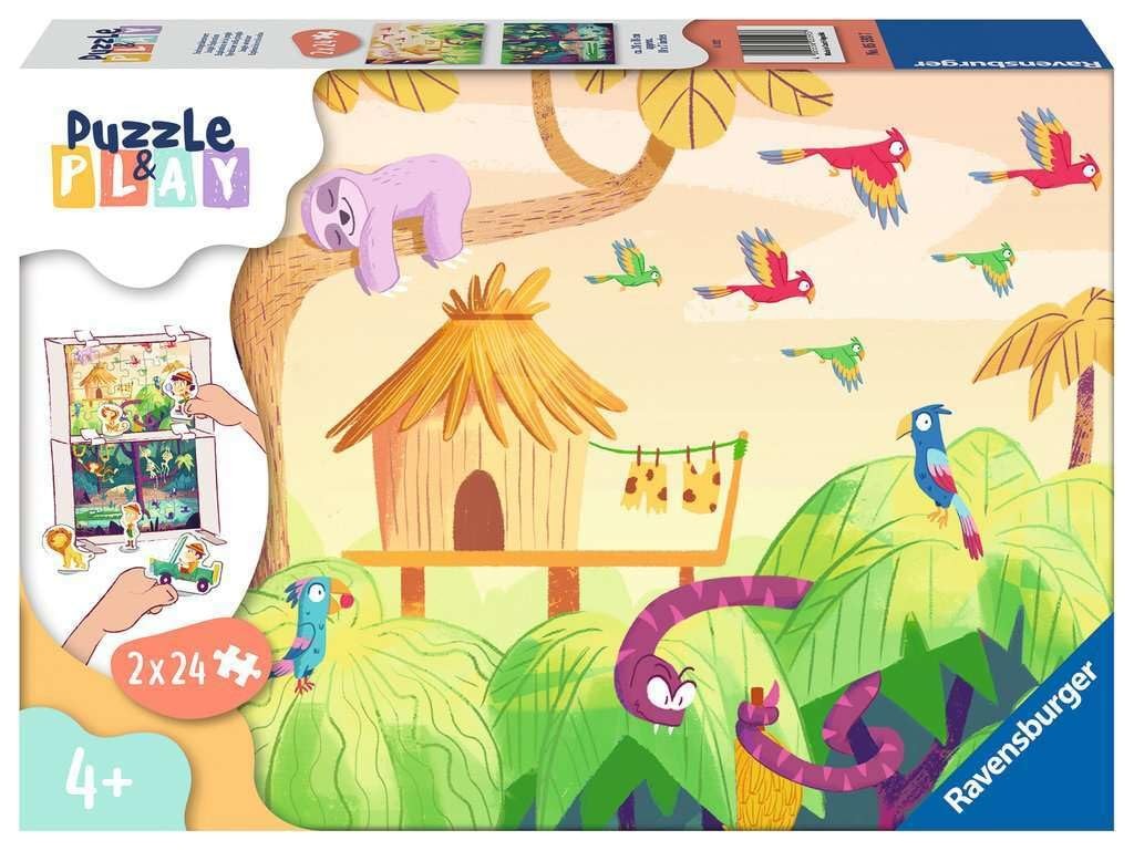 Набор для игры в пазлы Ravensburger Kinderpuzzle 05593 - Dschungelabenteuer - 2x24 Teile Pu