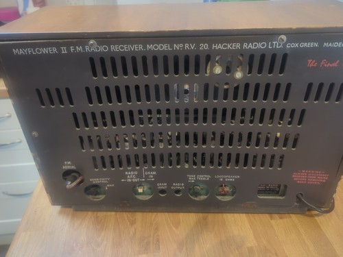 Vintage Hacker Mayflower II (RV20) FM Valve Radio - Fully Working! - Picture 3 of 5