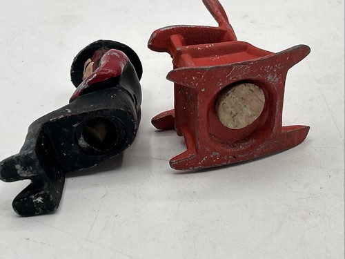 Vintage Amish Mann sitzend im Schaukelstuhl Salz & Pfefferstreuer Gusseisen - Bild 7 von 11