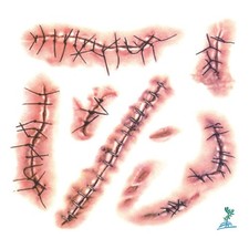 Halloween Body Face Scar Realistic Temporary Tattoos Sticker Paper Waterproof fo