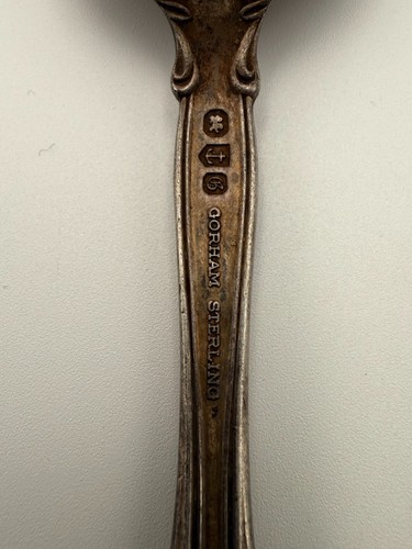 Antique Gorham Sterling Silver Spoon – Ornate Floral Scroll Pattern – Hallmarked - Picture 3 of 9