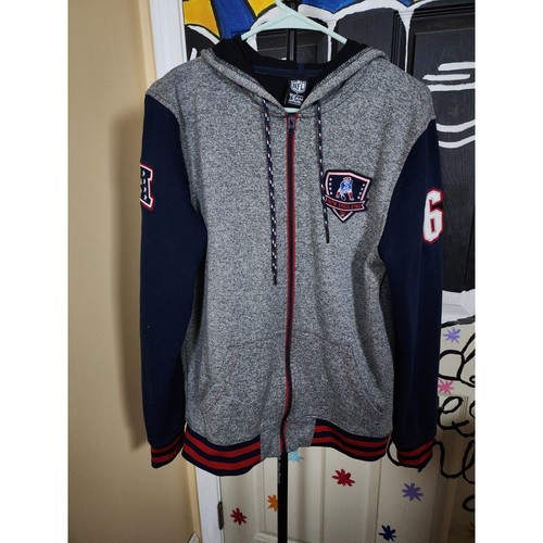 NFL Team Apparel Vintage New England Patriots Full Zip Hoodie Jacke Medium