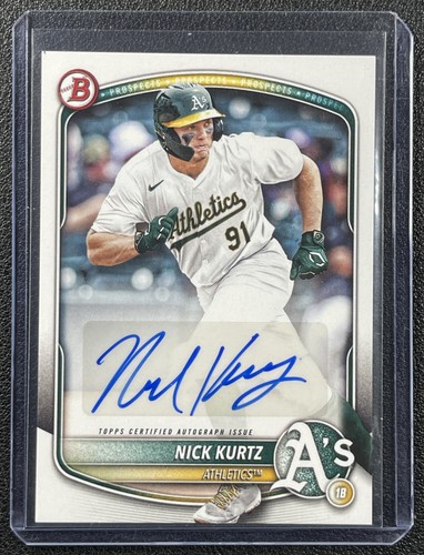 NICK KURTZ 2025 BOWMAN #BPA-NK PROSPECT AUTO ATHLETICS AUTOGRAPH