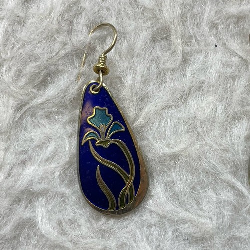 Lote Pendientes Colgantes Laurel Burch Firmados Vintage Azul Cobalto Iris Salvaje J2Y - Imagen 3 de 8