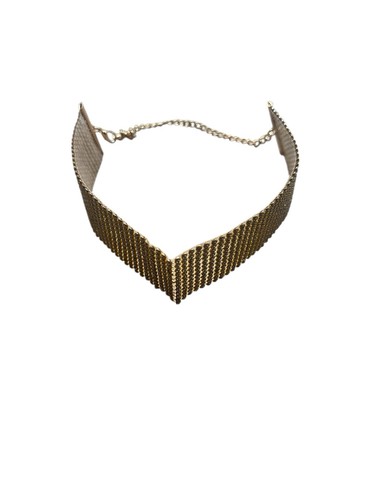 Vivian&CD Gold Chunky Rhinestone Choker Necklace 12 Rows parties proms - Picture 6 of 6