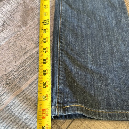 Levis 505 Damen 6L 28x32 blau gerades Bein mittlere/dunkle Waschung abgenutzt Baumwolle - Bild 8 von 11