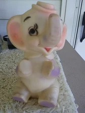 Vintage Sun Rubber Co   Elephant 1955 Squeaky Squeak Toy