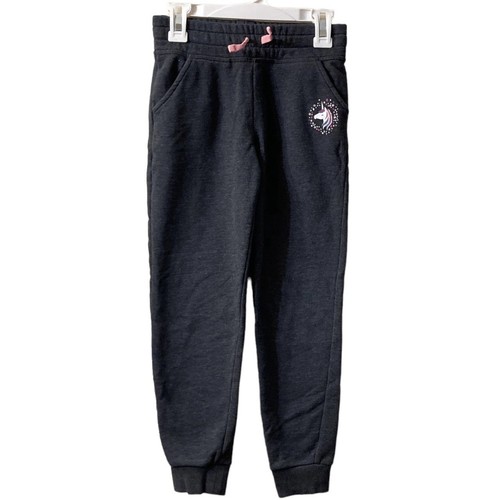 Girl’s Jumping Beans Unicorn Graphic Grey Fleece Jogger Sweat Pants - Size 7 - Picture 1 of 2