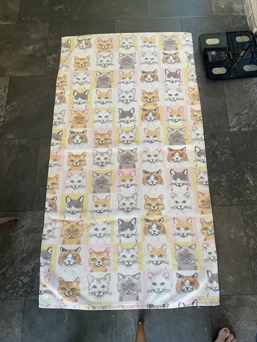 Kassafina Pug Face Bath Towel  Velour Plush Multicolor 27” X 52” Soft - Picture 1 of 7