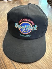 Vintage Hard Rock Cafe Chicago Save The Planet Hat Vtg 90s USA Made Multicolor