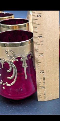 Signierte Murano Glas Karaffe Set mit sechs Gläsern 24K Blattgold - San Marco - Bild 10 von 20