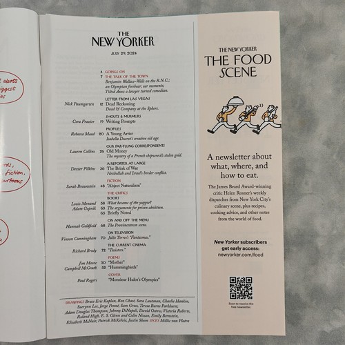 The New Yorker July 29 2024 Monsieur Hulot's Olympics Cover Paul Rogers - Picture 2 of 2