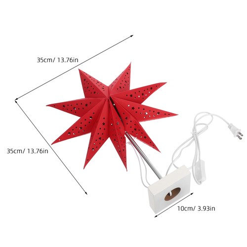  Lámpara de Mesa Origami Estrella Nueve Ángulos Dormitorio Cómoda Decorativa Navidad - Imagen 7 de 12