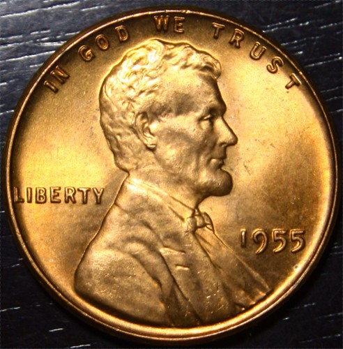 1955 Lincoln Wheat Penny 1c US Münze Philadelphia Mint Gem BU Stempelglanz - Bild 1 von 2