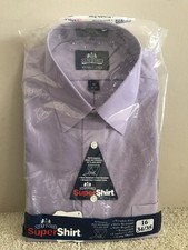 Stafford Super Shirt Light Purple Performance Classic Fit Size 16 34-35 NWT