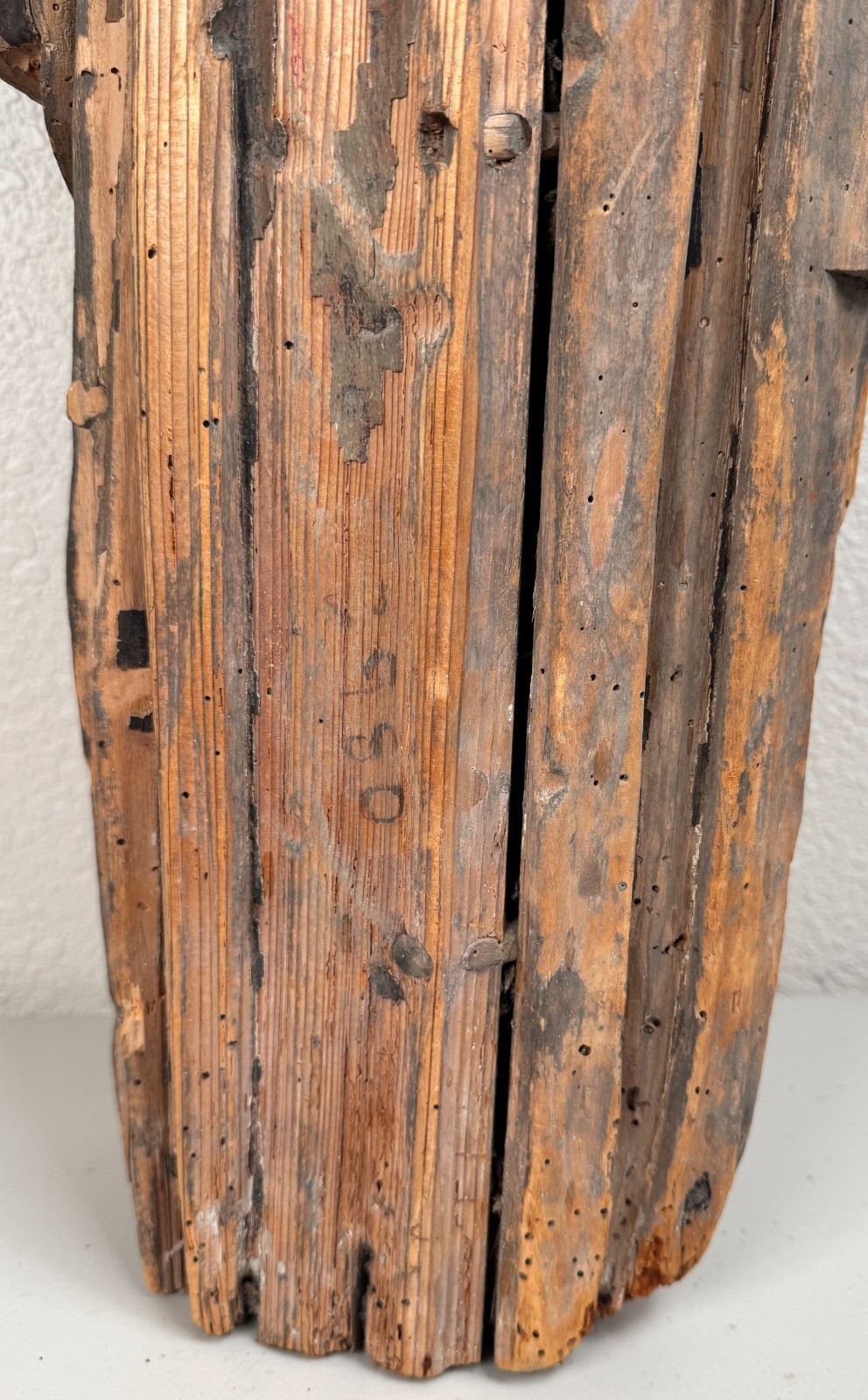 Antique Carved Wood Virgin Mary Saint Figure Austrian Italian 16th 17th Century