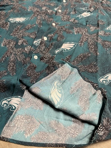 NFL Philadelphia Eagles Hawaiian Shirt Adult XL Men's Football Button Up - Picture 3 of 5