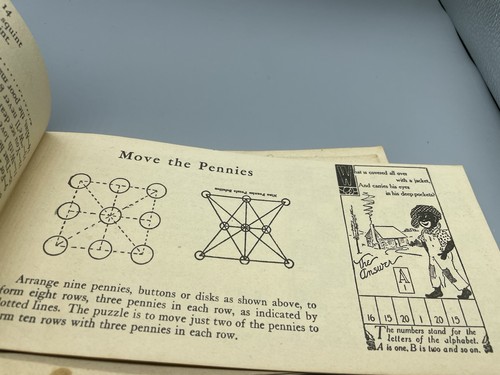 Vintage 30's Tricks and Puzzles Riddle corner Fun book Puzzles games USA - Imagen 10 de 10