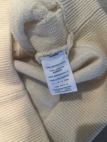 J. Suéter Crew Para Mujer Pequeño Marfil Tejido Lana Merino Excelente Estado - Imagen 3 de 6