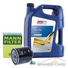 MANN-FILTER ÖLFILTER+5L EUROLUB GT SAE 10W-40 FÜR VW POLO 6N 6N1 6N2 1.0 1.4 1.6