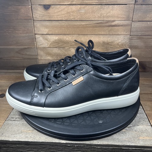 Ecco Soft 7 Herren Größe 9 Schwarz Leder Schnürschuhe Freizeit Komfort Schuhe - Bild 3 von 10
