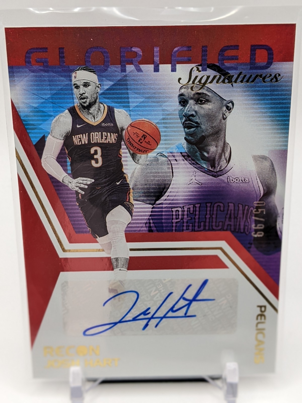 2020-21 Josh Hart Panini Recon - Glorified Signatures #GS-JSH Red /99 Knicks