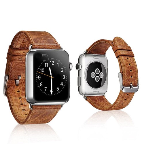 40/44/41/45mm iWatch Retro Leather Band Strap for Apple Watch 9  8 7 6 5 4 3 SE - Picture 1 of 18