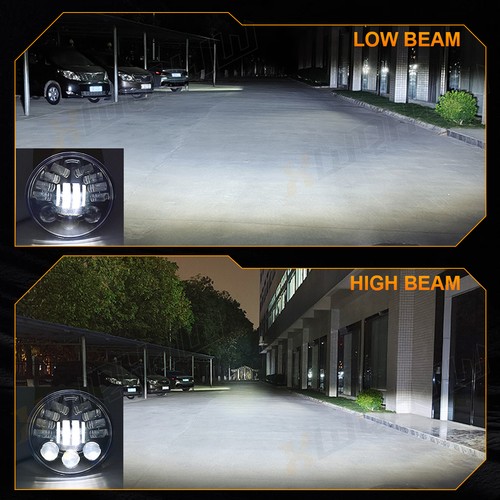 2PCS Black 5 3/4" 5.75" Round LED Headlights Headlamp Hi/Lo DOT DRL Turn Signal - Picture 10 of 14