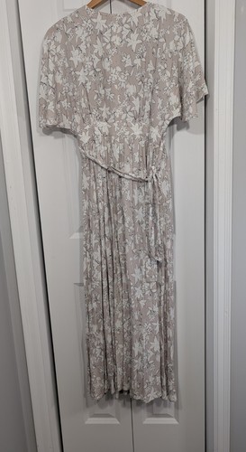 Maxi vestido para mujer Able talla pequeña beige blanco - Imagen 3 de 7