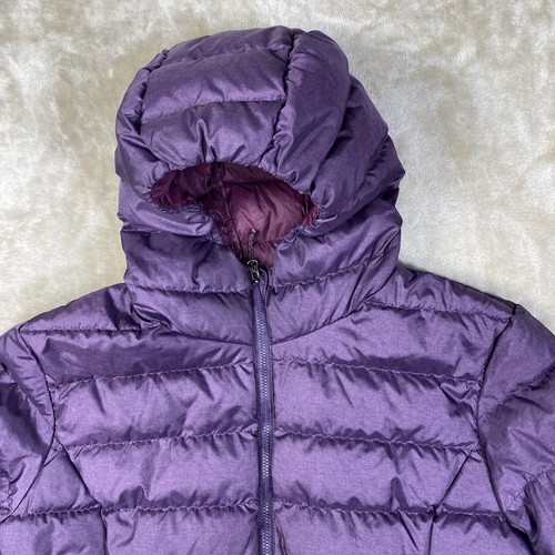 Eddie Bauer Women's XL Down Hooded Puffer Jacket EB650 Tall Long Purple - Picture 2 of 20