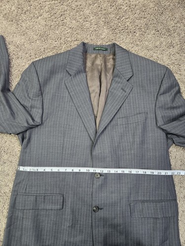 Lauren Ralph Lauren Men’s 43L Gray Pinstripe 100% Wool Blazer Sport Coat Jacket - Picture 9 of 14