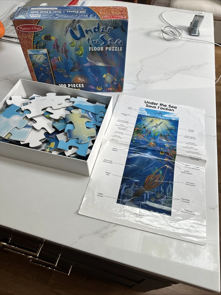 Melissa & Doug Under The Sea 100pc Giant Floor Puzzle #  Collectiblle! Complete  - Image 4 of 4