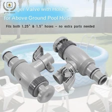Plunger Valve w/ Holder Above Ground Inlet Pool Adapter fit for Pool Filter Pump