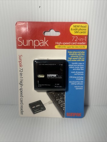 Sunpak 72-in-1 High-Speed Card Reader Built In USB 2.0 Self Storage Plug - 第 1/2 張圖片