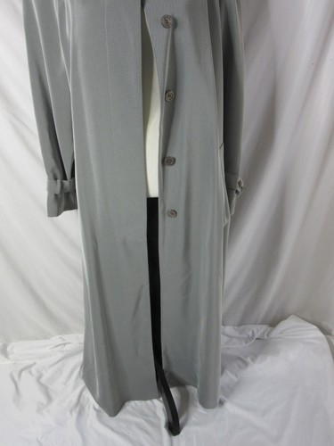 Utex Design Trench Coat Woman's Button Up Pockets Lined Full Length Gray Size 14 - Picture 5 of 17