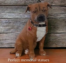 Custom Art Statue of Your Staffie. Memorial Staffie Statue Dog Memorial Statue