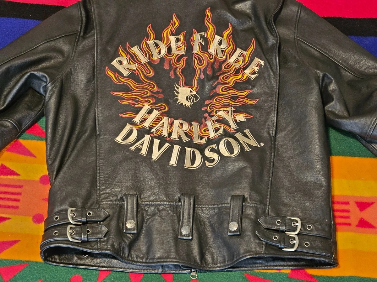 Harley Davidson Leather Jacket Flames for sale | eBay