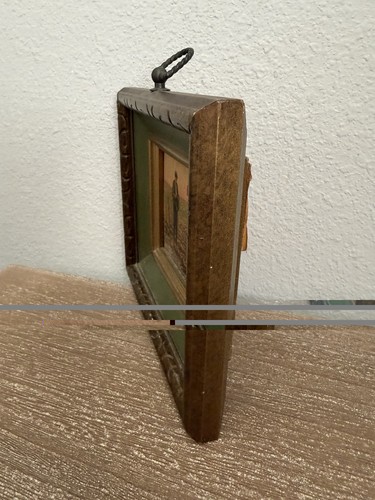 Impresión enmarcada naranja de colección "El Ángelus" por Jean François Millet escena rústica de granja - Imagen 6 de 11