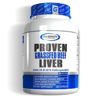 GASPARI PROVEN GRASSFED BEEF LIVER B-12 CoEnzymeQ10 Recovery 30 Servings