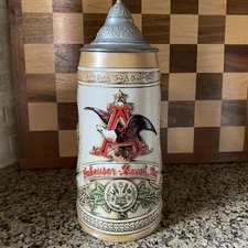 VTG Budweiser Beer Stein F Series Anheuser-Busch Ltd Ed Made in Brazil Ceramic